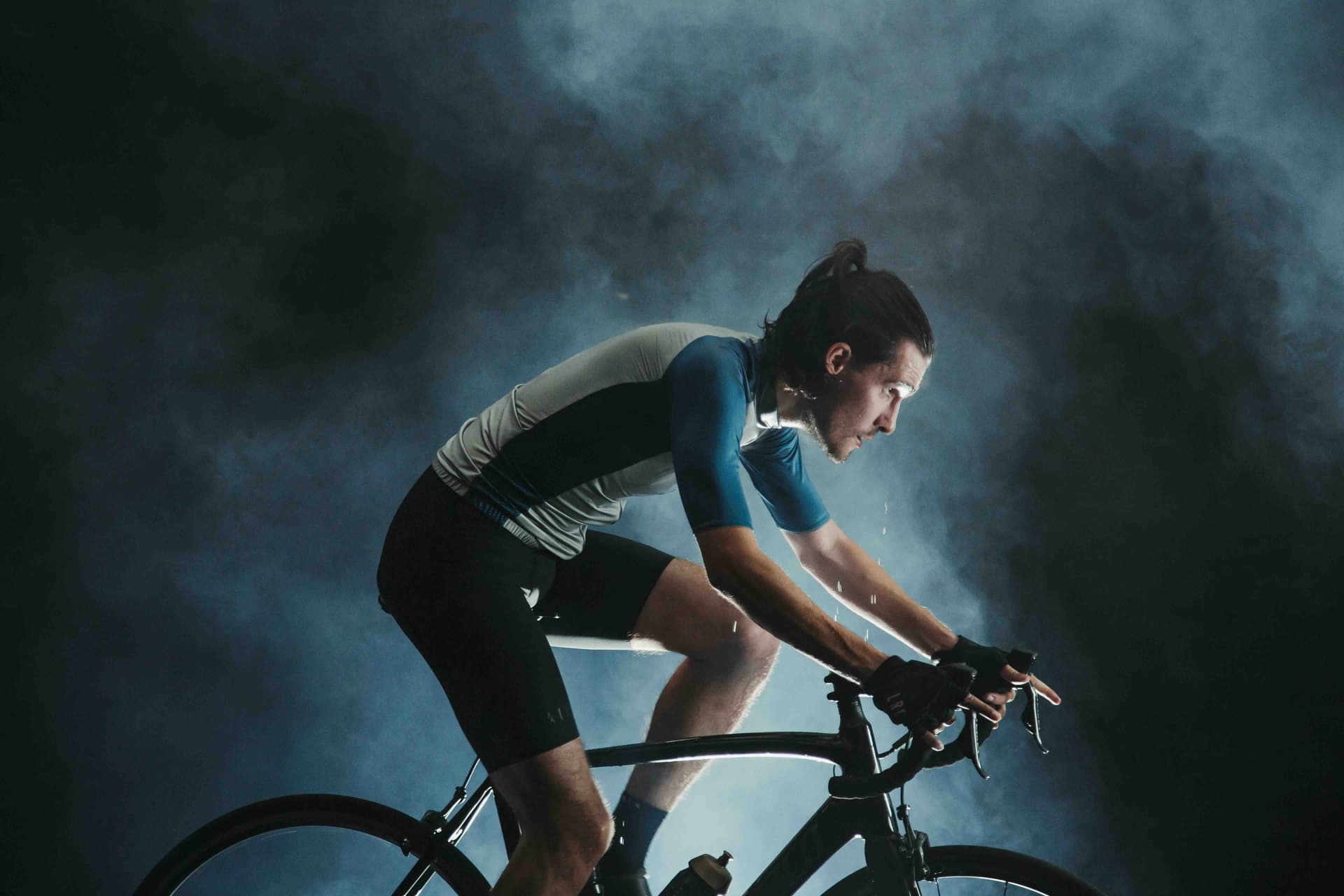 Athlete training with data on screen