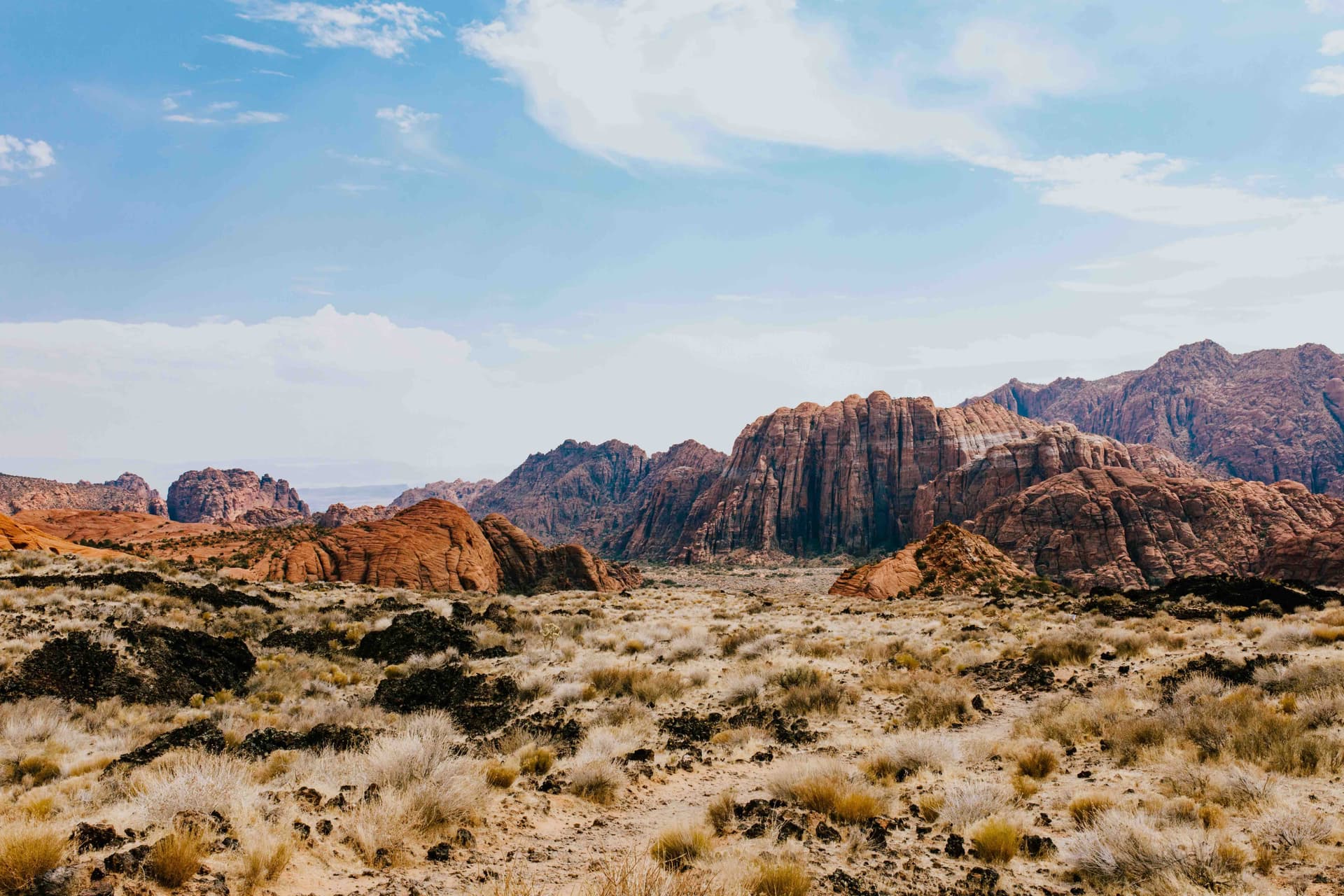 St. George, Utah desert landscape with mountains and open roads