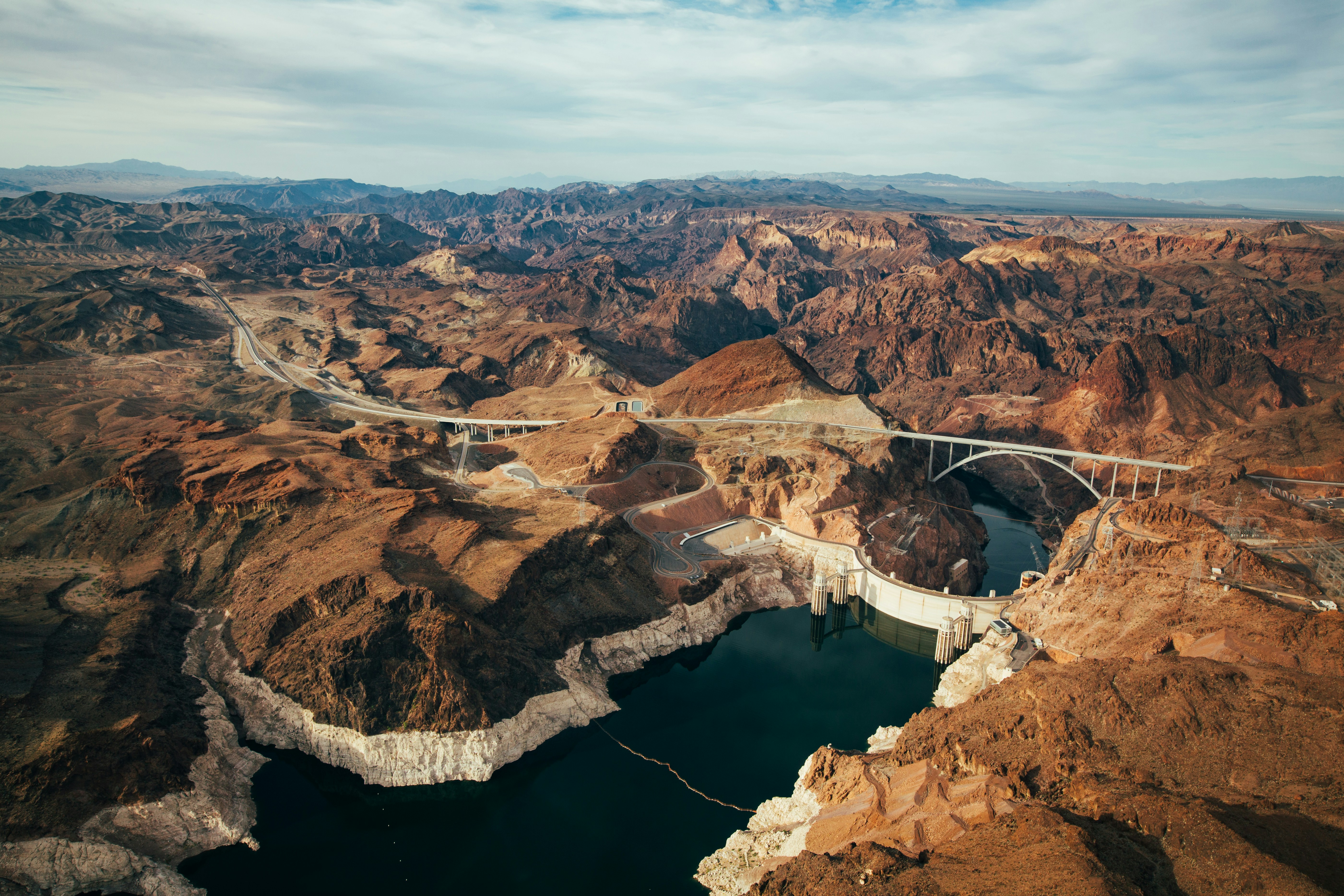 Las Vegas desert landscape with open roads and mountains