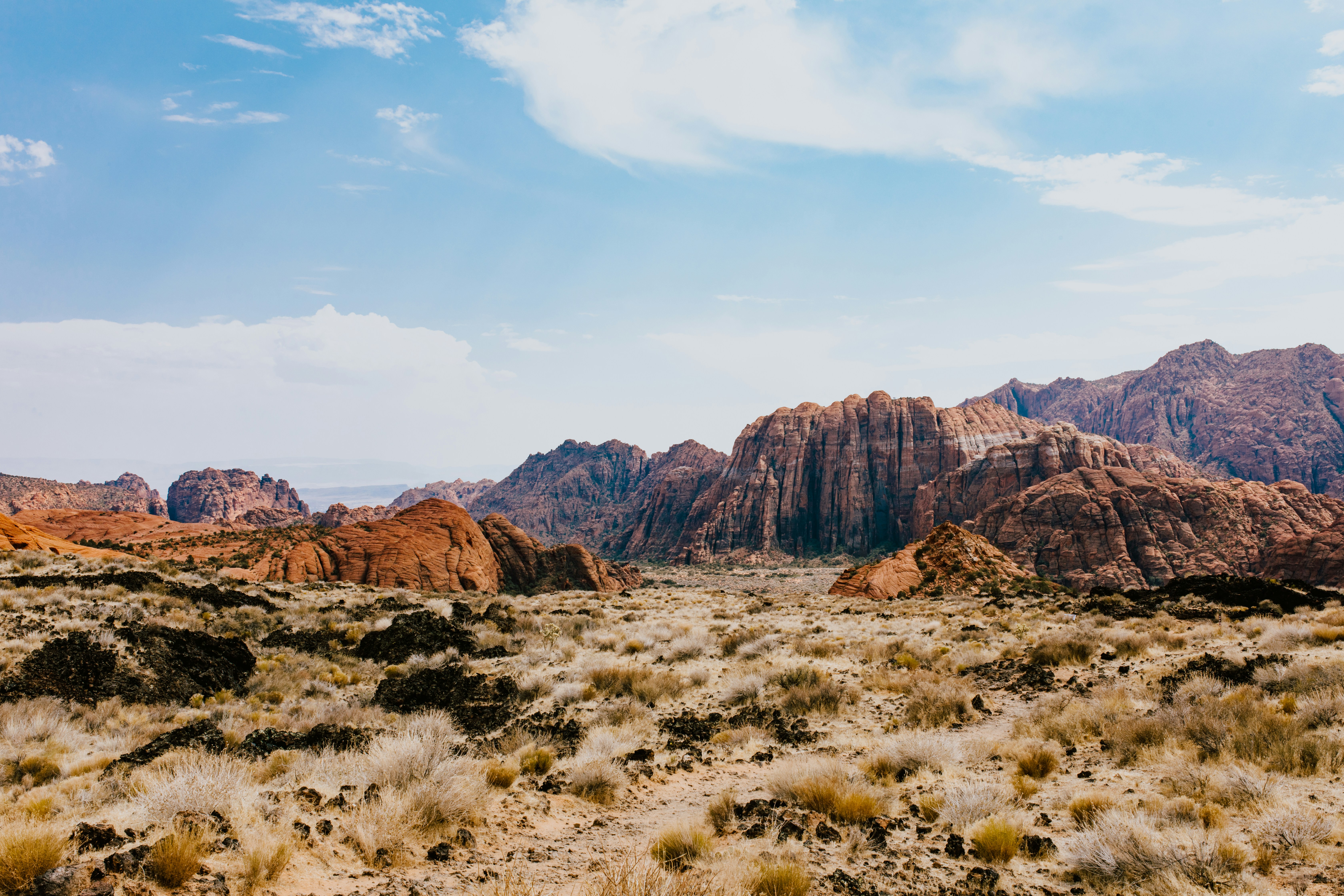 St. George, Utah desert landscape with mountains and open roads